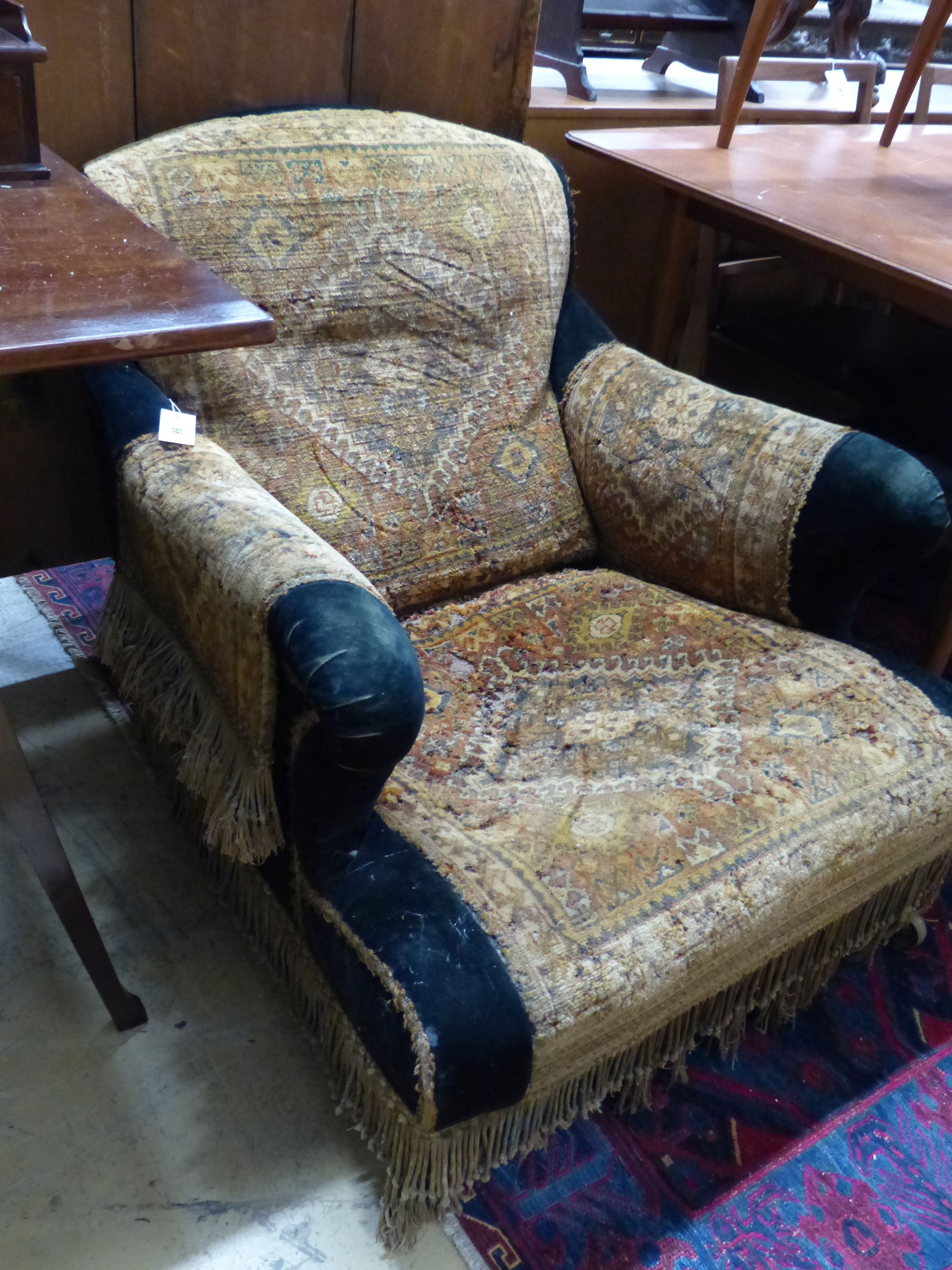 A Victorian club armchair